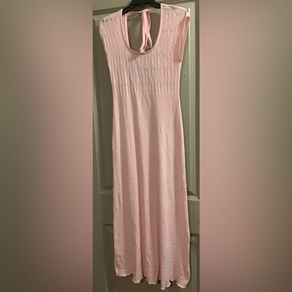 Baby Pink/Blush Pink Knit Free People Robin Seamless Midi Dress Medium/Large NWT - Picture 5 of 13